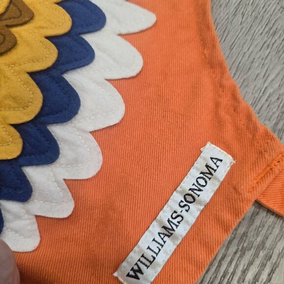 Williams-Sonoma Kids Turkey Apron Orange turkey Design Cotton Thanksgiving Fall - Picture 4 of 7